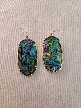Kendra Scott Iridescent Abalone Drop Earrings - Green & Blue